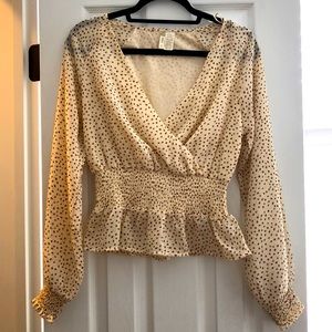 Cream and brown speckle blouse